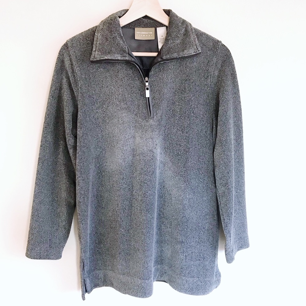 Liz Claiborne Soft Charcoal Gray Long Sleeve